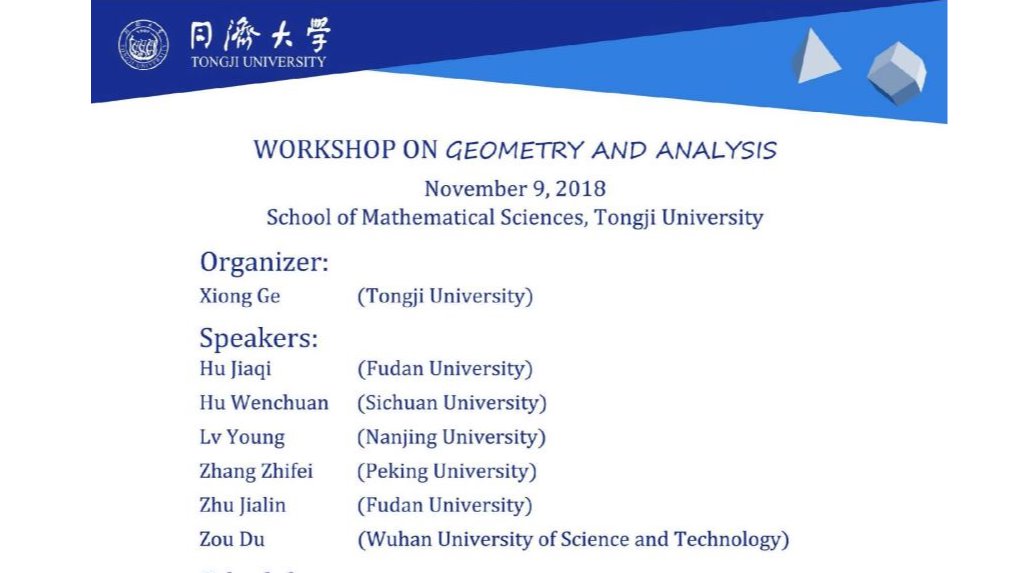 Workshop on Geometry and Analysis